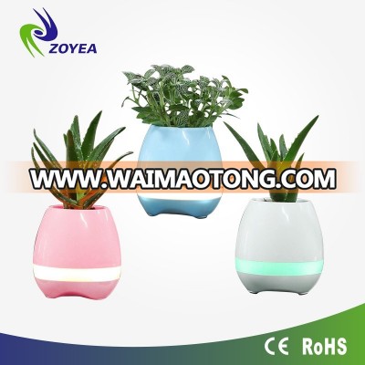 15 Piano songs flower pot sensor Christmas gifts Bluetooth speaker Green plant pots touchable Smart flower pot music speaker